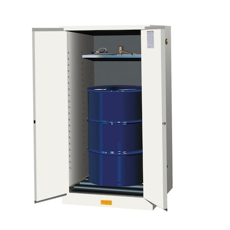 Justrite 55 gal, 1 Shelves, 18-Gauge Steel, 34 in W x 65 in H x 34 in D, white 896275